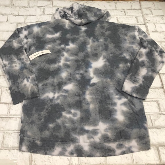 Theo & Spence Gray Tie-Dye Women's Hoodie SzL - Picture 6 of 8